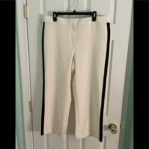 Loft cream slacks with stripe on leg